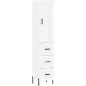 vidaXL Hoge kast 34,5x34x180 cm bewerkt hout wit