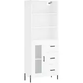 vidaXL Hoge kast 69,5x34x180 cm bewerkt hout wit