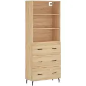 vidaXL Hoge kast 69,5x34x180 cm bewerkt hout sonoma eikenkleurig