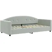 vidaXL Slaapbank 90x200 cm fluweel lichtgrijs
