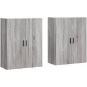 vidaXL Hangkasten 2 st 69,5x34x90 cm grijs sonoma eikenkleurig