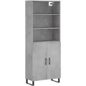 vidaXL Hoge kast 69,5x34x180 cm bewerkt hout betongrijs