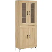 vidaXL Hoge kast 69,5x34x180 cm bewerkt hout sonoma eikenkleurig