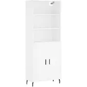 vidaXL Hoge kast 69,5x34x180 cm bewerkt hout wit