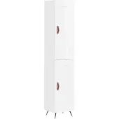 vidaXL Hoge kast 34,5x34x180 cm bewerkt hout hoogglans wit