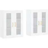 vidaXL Hangkasten 2 st bewerkt hout wit