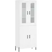 vidaXL Hoge kast 69,5x34x180 cm bewerkt hout wit