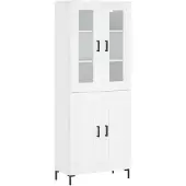 vidaXL Hoge kast 69,5x34x180 cm bewerkt hout wit