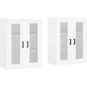 vidaXL Hangkasten 2 st bewerkt hout wit