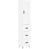 vidaXL Hoge kast 34,5x34x180 cm bewerkt hout wit