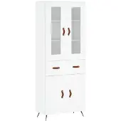 vidaXL Hoge kast 69,5x34x180 cm bewerkt hout wit