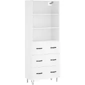 vidaXL Hoge kast 69,5x34x180 cm bewerkt hout wit