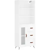 vidaXL Hoge kast 69,5x34x180 cm bewerkt hout wit