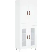 vidaXL Hoge kast 69,5x34x180 cm bewerkt hout wit
