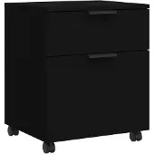 vidaXL Dossierkast verrijdbaar 45x38x54 cm bewerkt hout zwart