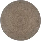 vidaXL Vloerkleed handgemaakt rond 210 cm jute grijs