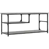 vidaXL Tv-meubel 103x38x46,5 cm en bewerkt hout staal grijs sonoma