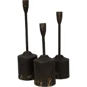 Clayre & Eef Kandelaar set van 3 35/30/25 cm ijzer