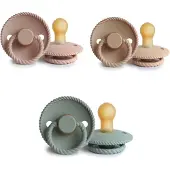 Frigg ROPE Fopspeen set 3 stuks Blush,Croissant en Sage 6-18 maand