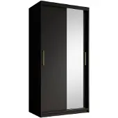 Meubella | Kledingkast mat zwart 100x62x200 schuifdeur