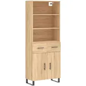 vidaXL Hoge kast 69,5x34x180 cm bewerkt hout sonoma eikenkleurig
