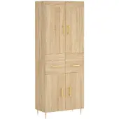 vidaXL Hoge kast 69,5x34x180 cm bewerkt hout sonoma eikenkleurig