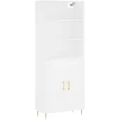 vidaXL Hoge kast 69,5x34x180 cm bewerkt hout wit