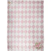 Clayre & Eef Plaid 130x170 cm Roze Wit Polyester Deken Roze Deken