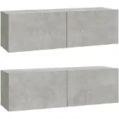vidaXL Tv-meubelen 2 st wandgemonteerd 100x30x30 cm hout betongrijs