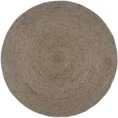 vidaXL Vloerkleed handgemaakt rond 240 cm jute grijs