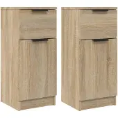 vidaXL Dressoirs 2 st 30x30x70 cm bewerkt hout sonoma eikenkleurig