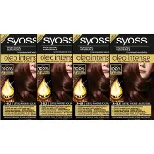 Syoss Oleo Intense 3-82 Subtiel Mahonie Haarverf 4 stuks Voordeelverpakking