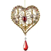 Goodwill Moederdag hanger Hart met Juwelen Goud-Rood 15 cm