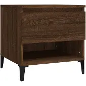 vidaXL Bijzettafel 50x46x50 cm bewerkt hout bruin eikenkleur