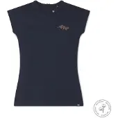 Koko Noko T-shirtjurk Niya met glitters donkerblauw Meisjes Stretchkatoen Ronde hals - maat 86/92 - feestmode / kerstoutfit
