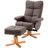 HOMdotCOM Relaxfauteuil met hocker en ligfunctie bruin