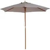 Outsunny Parasol zonwering 3-staps bamboe 180/? polyester grijs