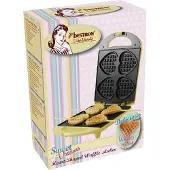 Bestron Wafelijzer - DSW271 - 1400W - 4 mini hartvormige wafels - incl. 20 houten stokjes - Geel - 5 jaar garantie