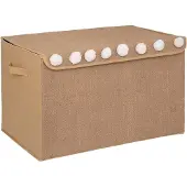 Atmosphera Opbergdoos - Jute en katoen, 57 x 36 x 36 cm, beige en bruin