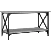 vidaXL Salontafel 80x45x45 cm bewerkt hout en ijzer grijs sonoma eiken