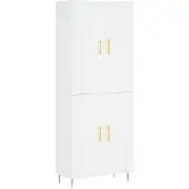 vidaXL Hoge kast 69,5x34x180 cm bewerkt hout wit