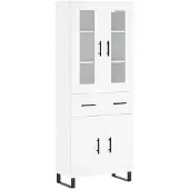 vidaXL Hoge kast 69,5x34x180 cm bewerkt hout wit
