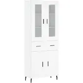 vidaXL Hoge kast, wit, 69,5 x 34 x 180 cm, houtvezel