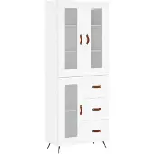 vidaXL Hoge kast 69,5x34x180 cm bewerkt hout wit