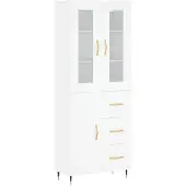 vidaXL Hoge kast 69,5x34x180 cm bewerkt hout wit