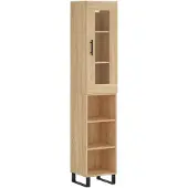 vidaXL Hoge kast 34,5x34x180 cm bewerkt hout sonoma eikenkleurig