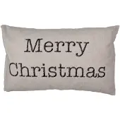 Clayre & Eef Kussenhoes 30x50 cm Beige Bruin Polyester Merry Christmas Sierkussenhoes Beige Sierkussenhoes