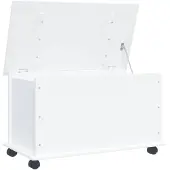 vidaXL Opbergkist met wielen ALTA 73x39,5x43 cm massief grenenhout wit
