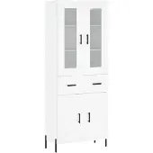 vidaXL Hoge kast, wit, 69,5 x 34 x 180 cm, houtvezel