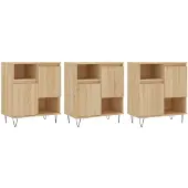 vidaXL Dressoirs 3 st bewerkt hout sonoma eiken